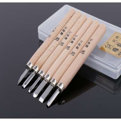 Wholesale SK2 Great Quality Woodcut Knife Set with Beech Handle